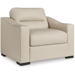 image:imageSignature Design by Ashley Treasure Trove Contemporary Leather Match Chair and a Half Beige