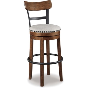 image:imageSignature Design by Ashley Valebeck 1Piece Swivel Barstool 30 InDark Brown  Black