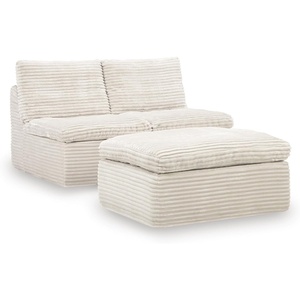 image:imageSignature Design by Ashley Vough 3Piece Armless Chair and Ottoman Set