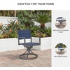 image:imageSignature Design By Ashley Point Bonita Swivel Outdoor Chair 360Degree Motion Aluminum Frame With Padded Sling Seat For Patio Or Porch AllWeather GrayBlue Set of 2