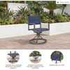 image:imageSignature Design By Ashley Point Bonita Swivel Outdoor Chair 360Degree Motion Aluminum Frame With Padded Sling Seat For Patio Or Porch AllWeather GrayBlue Set of 2