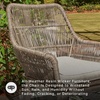 image:imageSignature Design by Ashley Beach Front Casual Outdoor Arm Chair with AllWeather Cushion Set of 2 Resin Wicker with Aluminum Frame 185 Seat Height BeigeArm Chair Set