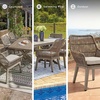 image:imageSignature Design by Ashley Beach Front Casual Outdoor Arm Chair with AllWeather Cushion Set of 2 Resin Wicker with Aluminum Frame 185 Seat Height BeigeArm Chair Set