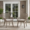 image:imageSignature Design by Ashley Beach Front Casual Outdoor Arm Chair with AllWeather Cushion Set of 2 Resin Wicker with Aluminum Frame 185 Seat Height BeigeArm Chair Set