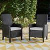 image:imageSignature Design by Ashley Beachcroft Casual Nuvella Weather Resistant Fabric Armless Outdoor Side Chair with Cushion Set of 2 Light Gray amp BlackLight Gray  Black