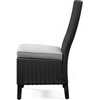 image:imageSignature Design by Ashley Beachcroft Casual Nuvella Weather Resistant Fabric Armless Outdoor Side Chair with Cushion Set of 2 Light Gray amp BlackLight Gray  Black