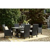 image:imageSignature Design by Ashley Beachcroft Casual Nuvella Weather Resistant Fabric Armless Outdoor Side Chair with Cushion Set of 2 Light Gray amp BlackLight Gray  Black