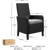 image:imageSignature Design by Ashley Beachcroft Casual Nuvella Weather Resistant Fabric Armless Outdoor Side Chair with Cushion Set of 2 Light Gray amp BlackLight Gray  Black