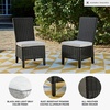 image:imageSignature Design by Ashley Beachcroft Casual Nuvella Weather Resistant Fabric Armless Outdoor Side Chair with Cushion Set of 2 Light Gray amp BlackLight Gray  Black
