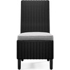image:imageSignature Design by Ashley Beachcroft Casual Nuvella Weather Resistant Fabric Armless Outdoor Side Chair with Cushion Set of 2 Light Gray amp BlackLight Gray  Black