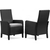 image:imageSignature Design by Ashley Beachcroft Casual Nuvella Weather Resistant Fabric Armless Outdoor Side Chair with Cushion Set of 2 Light Gray amp BlackLight Gray  Black