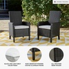 image:imageSignature Design by Ashley Beachcroft Casual Nuvella Weather Resistant Fabric Armless Outdoor Side Chair with Cushion Set of 2 Light Gray amp BlackLight Gray  Black