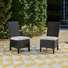 image:imageSignature Design by Ashley Beachcroft Casual Nuvella Weather Resistant Fabric Armless Outdoor Side Chair with Cushion Set of 2 Light Gray amp BlackLight Gray  Black