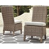 image:imageSignature Design by Ashley Beachcroft Casual Nuvella Weather Resistant Fabric Armless Outdoor Side Chair with Cushion Set of 2 Light Gray amp BlackNatural