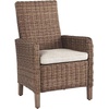image:imageSignature Design by Ashley Beachcroft Casual Nuvella Weather Resistant Fabric Armless Outdoor Side Chair with Cushion Set of 2 Light Gray amp BlackNatural