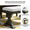 image:imageSignature Design by Ashley Beachcroft Casual Nuvella Weather Resistant Fabric Outdoor Bench with Cushion Light Gray amp BlackBlack