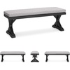 image:imageSignature Design by Ashley Beachcroft Casual Nuvella Weather Resistant Fabric Outdoor Bench with Cushion Light Gray amp BlackBlack