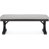 image:imageSignature Design by Ashley Beachcroft Casual Nuvella Weather Resistant Fabric Outdoor Bench with Cushion Light Gray amp BlackBlack