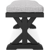 image:imageSignature Design by Ashley Beachcroft Casual Nuvella Weather Resistant Fabric Outdoor Bench with Cushion Light Gray amp BlackBlack