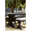 image:imageSignature Design by Ashley Beachcroft Casual Nuvella Weather Resistant Fabric Outdoor Bench with Cushion Light Gray amp BlackBlack