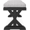 image:imageSignature Design by Ashley Beachcroft Casual Nuvella Weather Resistant Fabric Outdoor Bench with Cushion Light Gray amp BlackBlack