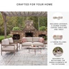 image:imageSignature Design by Ashley Big Creek Cove Contemporary Outdoor LoveseatChairsTables Set with Cushion and 2 Throw Pillows Set of 5 Beige