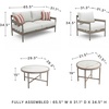 image:imageSignature Design by Ashley Big Creek Cove Contemporary Outdoor LoveseatChairsTables Set with Cushion and 2 Throw Pillows Set of 5 Beige