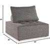 image:imageSignature Design by Ashley Bree Zee Contemporary Nuvella Weather Resistant Fabric Tufted Armless Outdoor Lounge Chair with Cushion and PVC Cover GrayFloor Chair