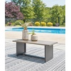 image:imageSignature Design by Ashley Bree Zee Contemporary Nuvella Weather Resistant Fabric Tufted Armless Outdoor Lounge Chair with Cushion and PVC Cover GrayRectangular End Table