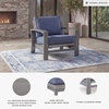 image:imageSignature Design by Ashley Dillon Beach Rocking Outdoor Lounge Chair AllWeather Gray Resin Wicker Nuvella Fabric Cushions Aluminum Frame Patio Porch Deck Seating