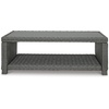 image:imageSignature Design by Ashley Elite Park Outdoor Bench with Foam Cushion Nuvella Weather Resistant Fabric Rust Free Aluminum Frame 54 W x 17 D x 165 H GrayCoffee