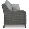 image:imageSignature Design by Ashley Elite Park Outdoor Bench with Foam Cushion Nuvella Weather Resistant Fabric Rust Free Aluminum Frame 54 W x 17 D x 165 H GrayLoveseat