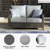 image:imageSignature Design by Ashley Elite Park Outdoor Bench with Foam Cushion Nuvella Weather Resistant Fabric Rust Free Aluminum Frame 54 W x 17 D x 165 H GrayLoveseat