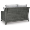 image:imageSignature Design by Ashley Elite Park Outdoor Bench with Foam Cushion Nuvella Weather Resistant Fabric Rust Free Aluminum Frame 54 W x 17 D x 165 H GrayLoveseat