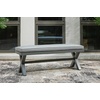 image:imageSignature Design by Ashley Elite Park Outdoor Bench with Foam Cushion Nuvella Weather Resistant Fabric Rust Free Aluminum Frame 54 W x 17 D x 165 H GrayBench