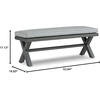 image:imageSignature Design by Ashley Elite Park Outdoor Bench with Foam Cushion Nuvella Weather Resistant Fabric Rust Free Aluminum Frame 54 W x 17 D x 165 H GrayBench