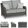 image:imageSignature Design by Ashley Elite Park Outdoor Bench with Foam Cushion Nuvella Weather Resistant Fabric Rust Free Aluminum Frame 54 W x 17 D x 165 H GrayLoveseat