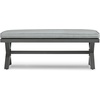 image:imageSignature Design by Ashley Elite Park Outdoor Bench with Foam Cushion Nuvella Weather Resistant Fabric Rust Free Aluminum Frame 54 W x 17 D x 165 H GrayBench