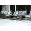 image:imageSignature Design by Ashley Elite Park Outdoor Bench with Foam Cushion Nuvella Weather Resistant Fabric Rust Free Aluminum Frame 54 W x 17 D x 165 H GrayLoveseat