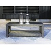 image:imageSignature Design by Ashley Elite Park Outdoor Bench with Foam Cushion Nuvella Weather Resistant Fabric Rust Free Aluminum Frame 54 W x 17 D x 165 H GrayCoffee