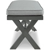 image:imageSignature Design by Ashley Elite Park Outdoor Bench with Foam Cushion Nuvella Weather Resistant Fabric Rust Free Aluminum Frame 54 W x 17 D x 165 H GrayBench
