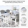 image:imageSignature Design by Ashley Fairen Trail 30 HDPE Durable Outdoor Barstool 2 Count Black amp BrownWhiteGray