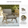image:imageSignature Design by Ashley Haven Retreat Outdoor Rocking Lounge Chair RustFree Aluminum Frame AllWeather Handwoven Resin Wicker Patio Rocker with QuickDry Cushion BeigeLounge Chair