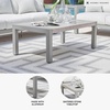 image:imageSignature Design by Ashley Moonlight View Contemporary Nuvella Weather Resistant Fabric Outdoor Chaise Lounge with Zippered Removable Cushions and Throw Pillows Light Gray amp BeigeOutdoor Coffee Table