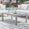 image:imageSignature Design by Ashley Moonlight View Contemporary Nuvella Weather Resistant Fabric Outdoor Chaise Lounge with Zippered Removable Cushions and Throw Pillows Light Gray amp BeigeOutdoor Coffee Table