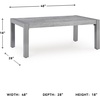 image:imageSignature Design by Ashley Moonlight View Contemporary Nuvella Weather Resistant Fabric Outdoor Chaise Lounge with Zippered Removable Cushions and Throw Pillows Light Gray amp BeigeOutdoor Coffee Table