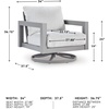 image:imageSignature Design by Ashley Moonlight View Contemporary Nuvella Weather Resistant Fabric Outdoor Chaise Lounge with Zippered Removable Cushions and Throw Pillows Light Gray amp BeigeOutdoor Swivel Chair with Cushion