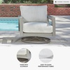 image:imageSignature Design by Ashley Moonlight View Contemporary Nuvella Weather Resistant Fabric Outdoor Chaise Lounge with Zippered Removable Cushions and Throw Pillows Light Gray amp BeigeOutdoor Swivel Chair with Cushion