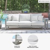 image:imageSignature Design by Ashley Moonlight View Contemporary Nuvella Weather Resistant Fabric Outdoor Chaise Lounge with Zippered Removable Cushions and Throw Pillows Light Gray amp BeigeOutdoor Sofa with Cushion