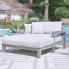 image:imageSignature Design by Ashley Moonlight View Contemporary Nuvella Weather Resistant Fabric Outdoor Chaise Lounge with Zippered Removable Cushions and Throw Pillows Light Gray amp BeigeOutdoor Chaise Lounge with Cushion